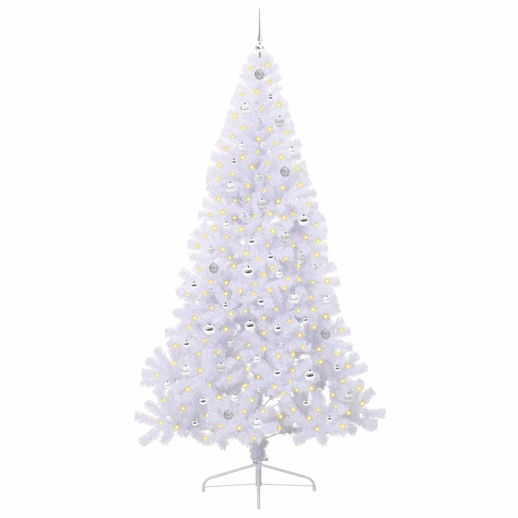 Künstlicher Weihnachtsbaum Weiß 240 cm PVC und Stahl