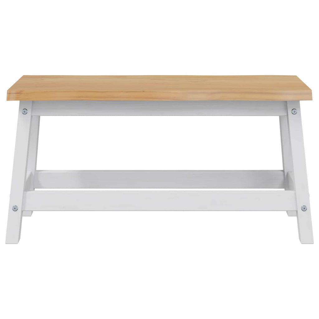 Esstischbank EKAI Weiß 91,5 x 29 x 45,5 cm Massives Kiefernholz