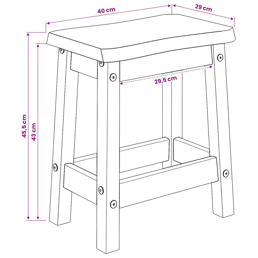 Barhocker EKAI 2 pcs Weiß 40 x 29 x 45,5 cm