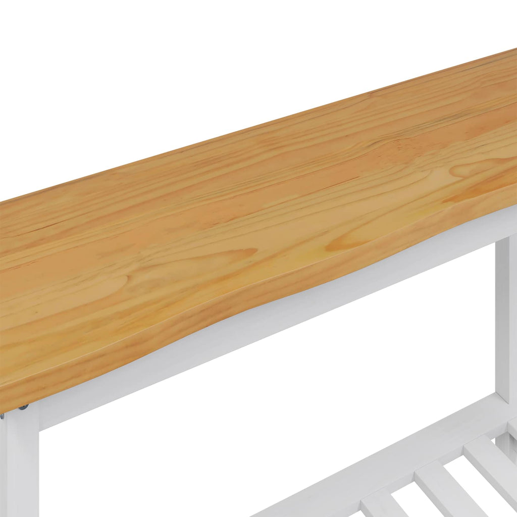 Konsolentisch EKAI Weiß 112 x 35 x 76 cm Massives Kiefernholz