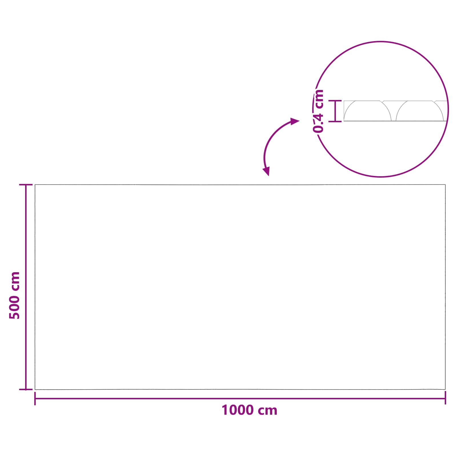 Solar Poolabdeckung 1000 x 500 cm 110 μm Quadratisch PE Blau