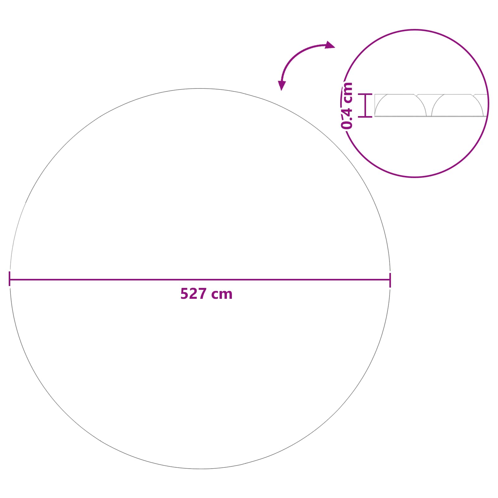 Solar Poolabdeckung Hochwertig Ø 527 cm 200 μm Rund PE