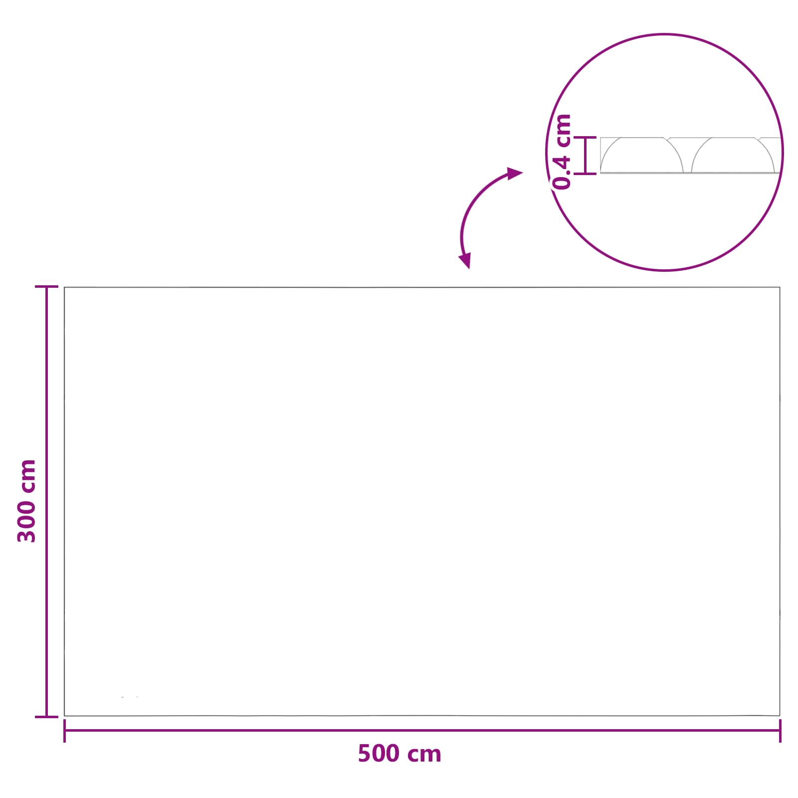 Sonnendeck für Pools Extra Schwer 500 x 300 cm 400 μm