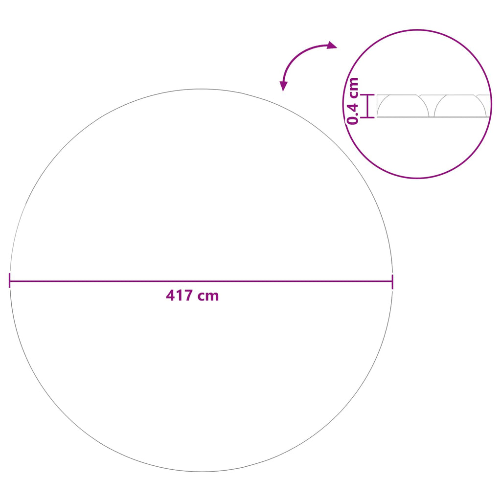 Sonnendeck für Pools Extra Schwer Ø 417 cm 400 μm Rund PE Blau