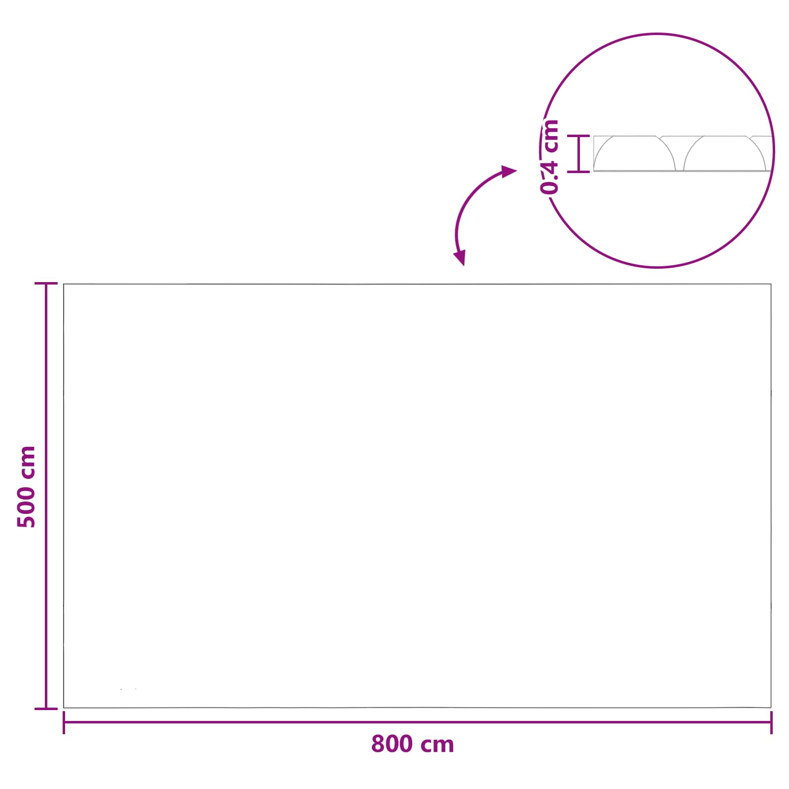 Sonnendeck für Pools Extra Schwer 800 x 500 cm, 400 μm