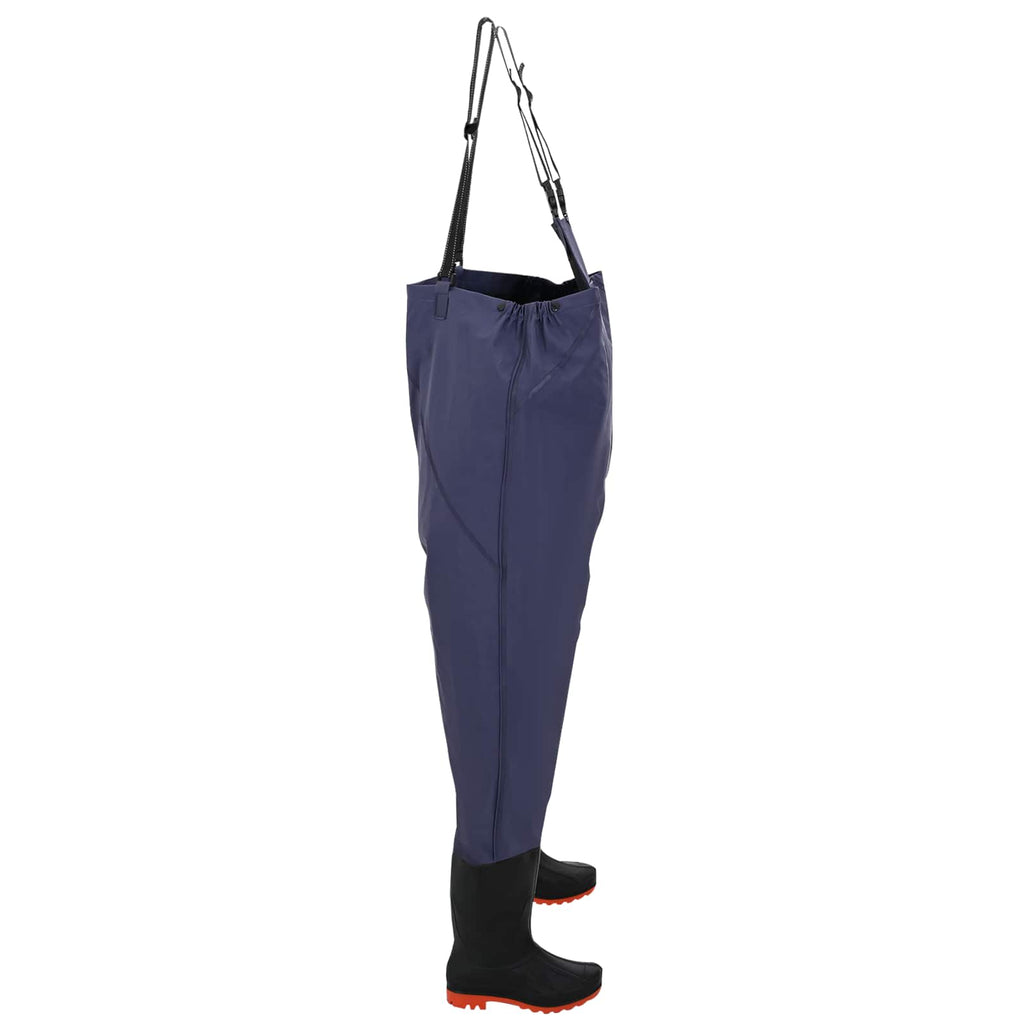 Wathose mit Stiefeln PVC-beschichtetes Polyester Größe 44 Blau
