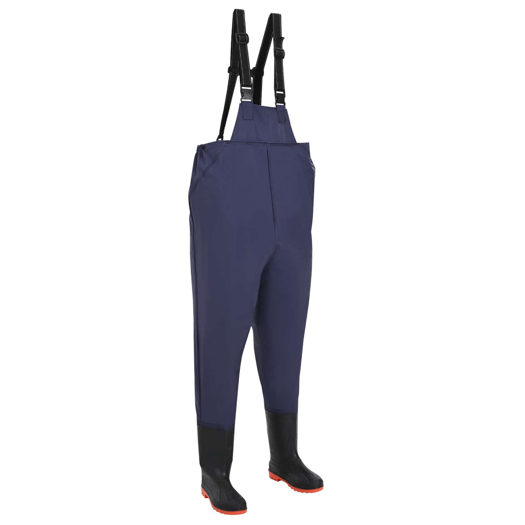 Wathose mit Stiefeln PVC Strickstoff Größe 46 Blau