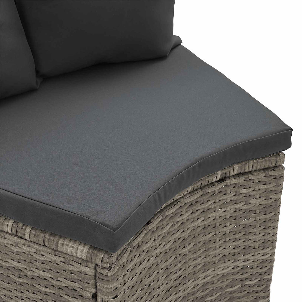 Sofa Set 2 pcs Grau Massives Akazienholz und Poly Rattan