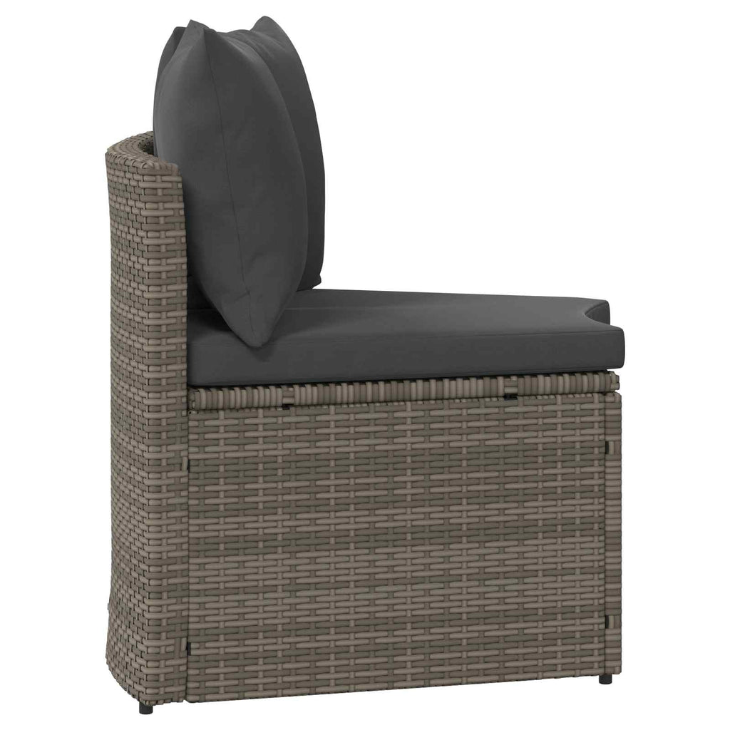 Sofa Set 2 pcs Grau Massives Akazienholz und Poly Rattan