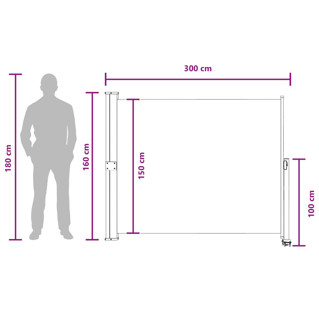 Seitenmarkise Anthrazit 300 x 160 cm