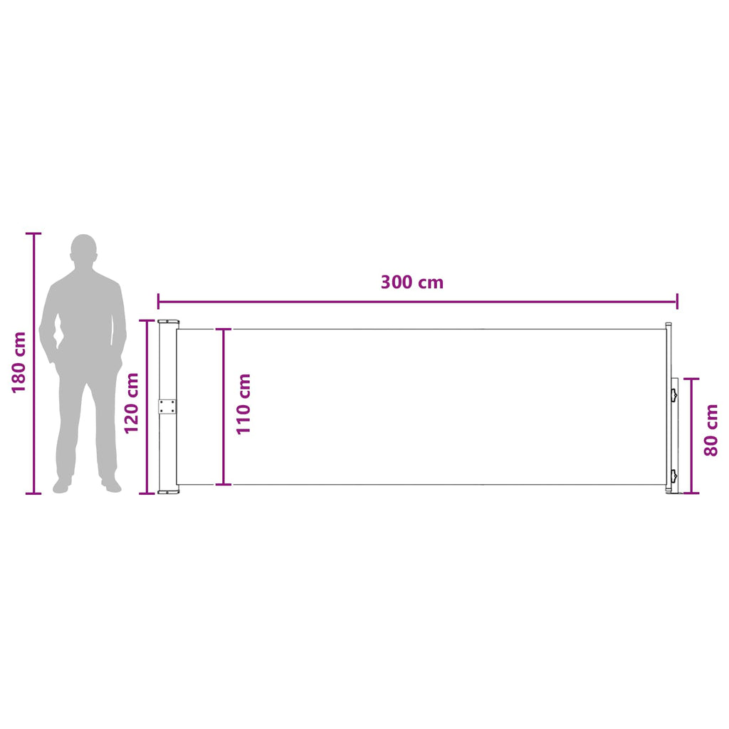 Ausziehbares Seitenmarkise Anthrazit 300 x 120 cm Polyester