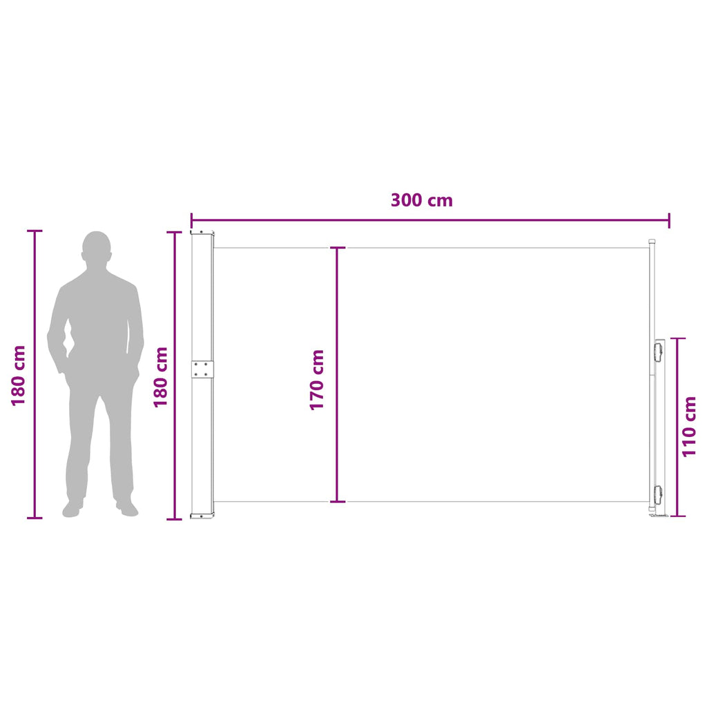 Ausziehbares Seitenmarkise Beige 300 x 180 cm Polyester