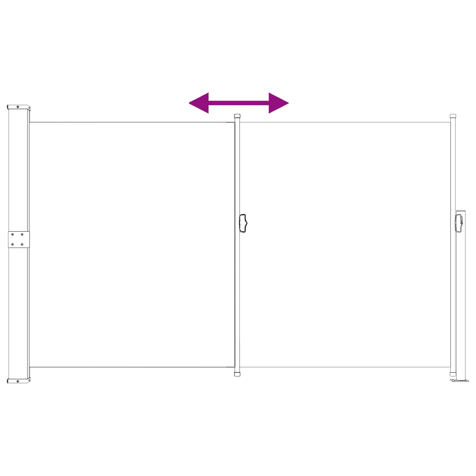 Ausziehbares Seitenmarkise Anthrazit 300 x 180 cm Polyester