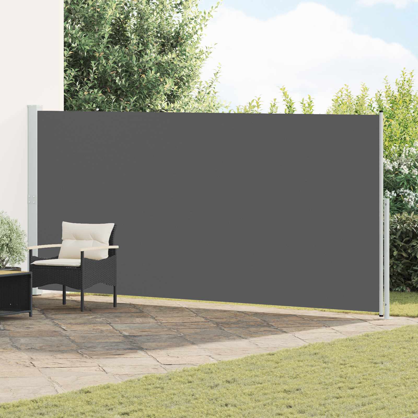 Ausziehbares Seitenmarkise Anthrazit 300 x 220 cm Polyester