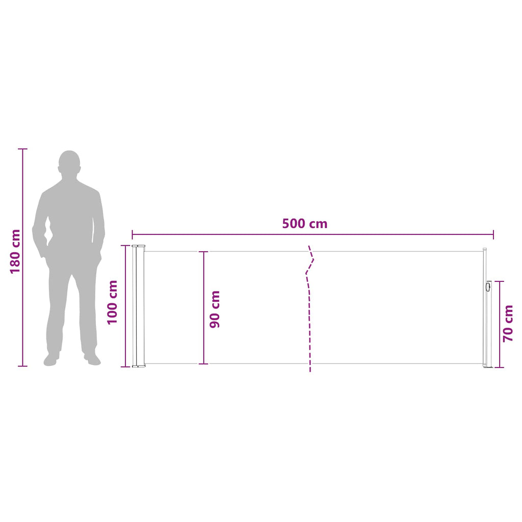 Ausziehbares Seitenmarkise Anthrazit 500 x 100 cm Polyester