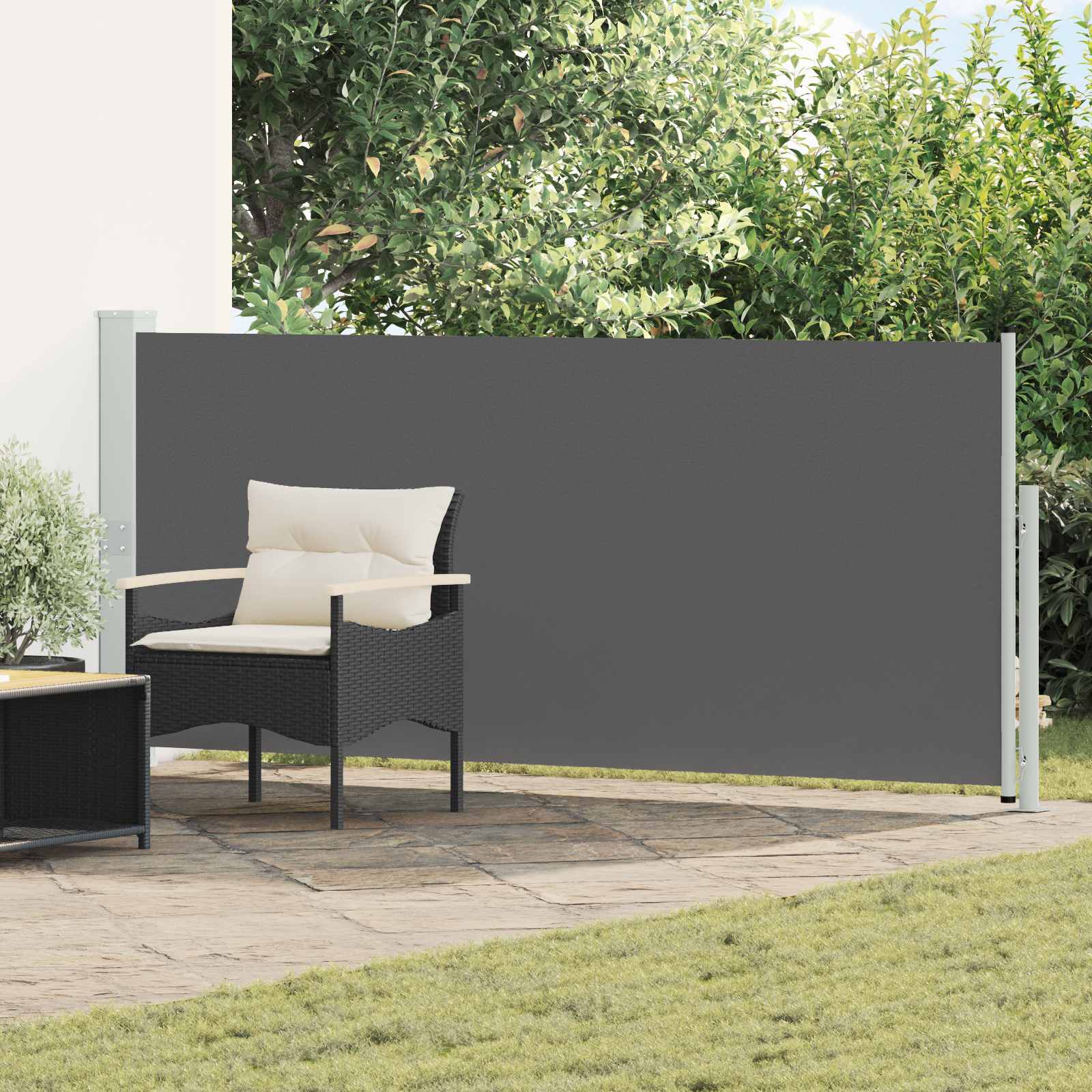Ausziehbares Seitenmarkise Anthrazit 500 x 160 cm Polyester