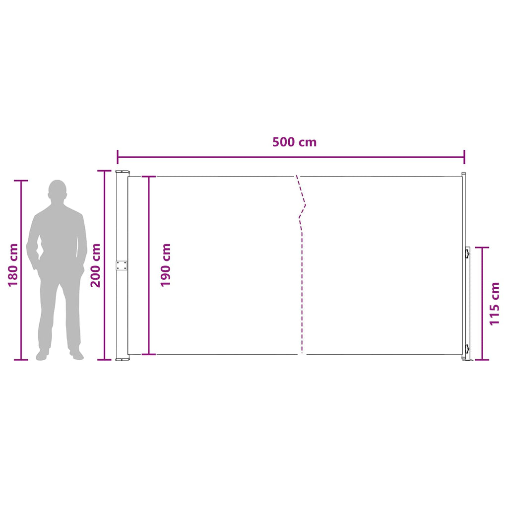 Ausziehbares Seitenmarkise 100% Polyester Eisen Stahl