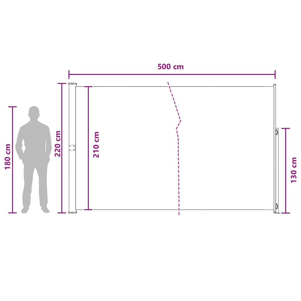Ausziehbares Seitenmarkise 100% Polyester Eisen Stahl