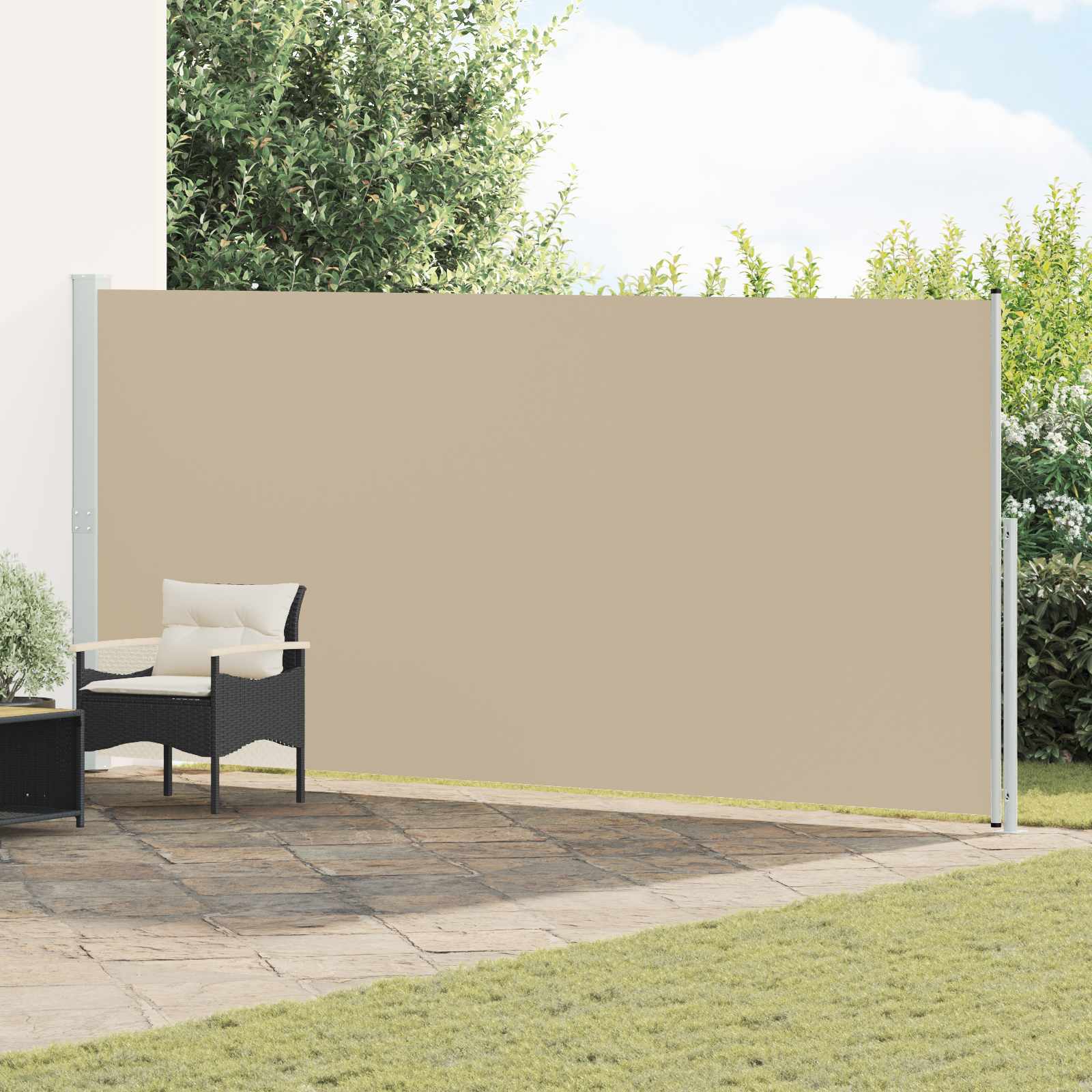 Ausziehbares Seitenmarkise 180 x 600 cm Polyester Rechtwinklig