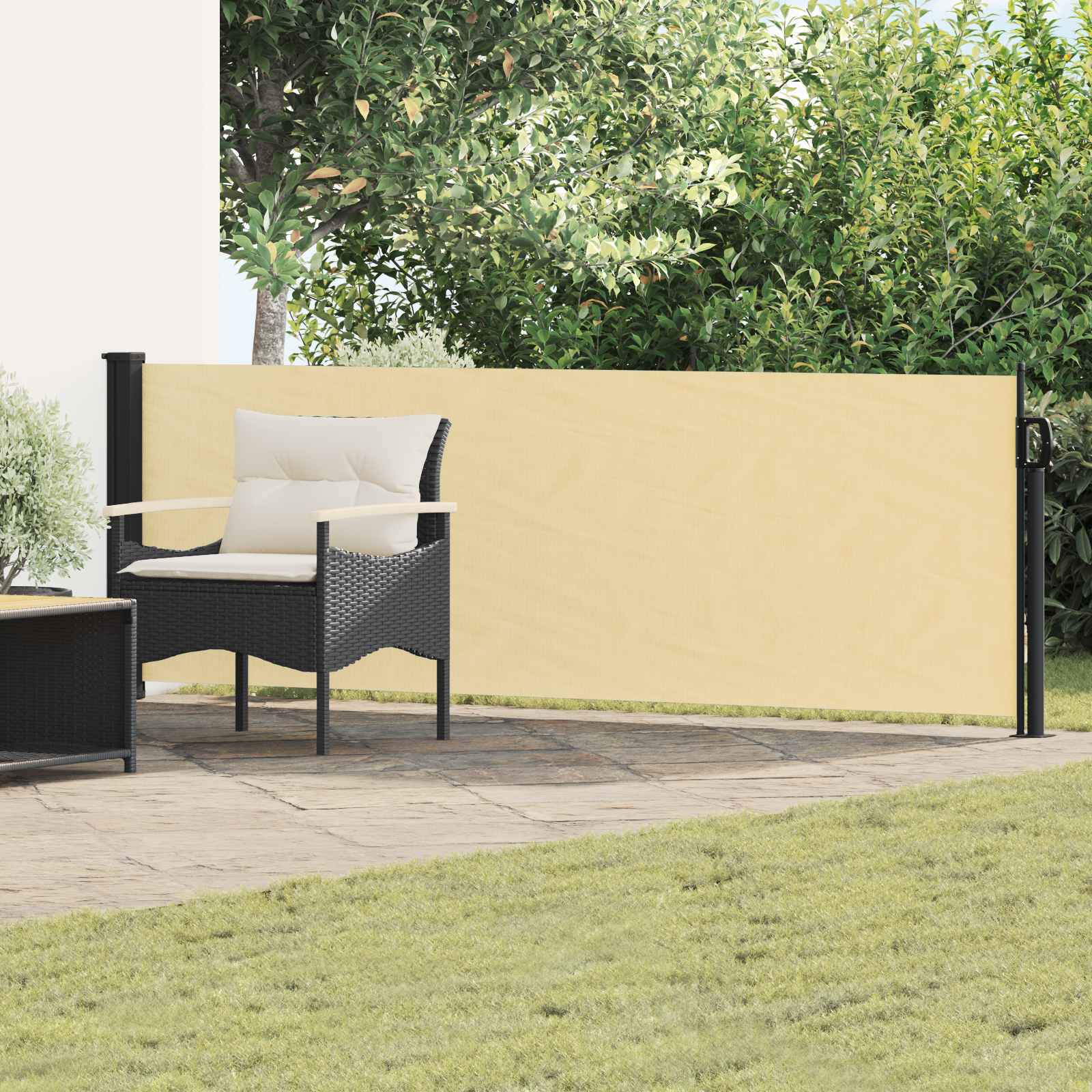 Ausziehbares Seitenmarkise Sand 500 x 100 cm Polyester