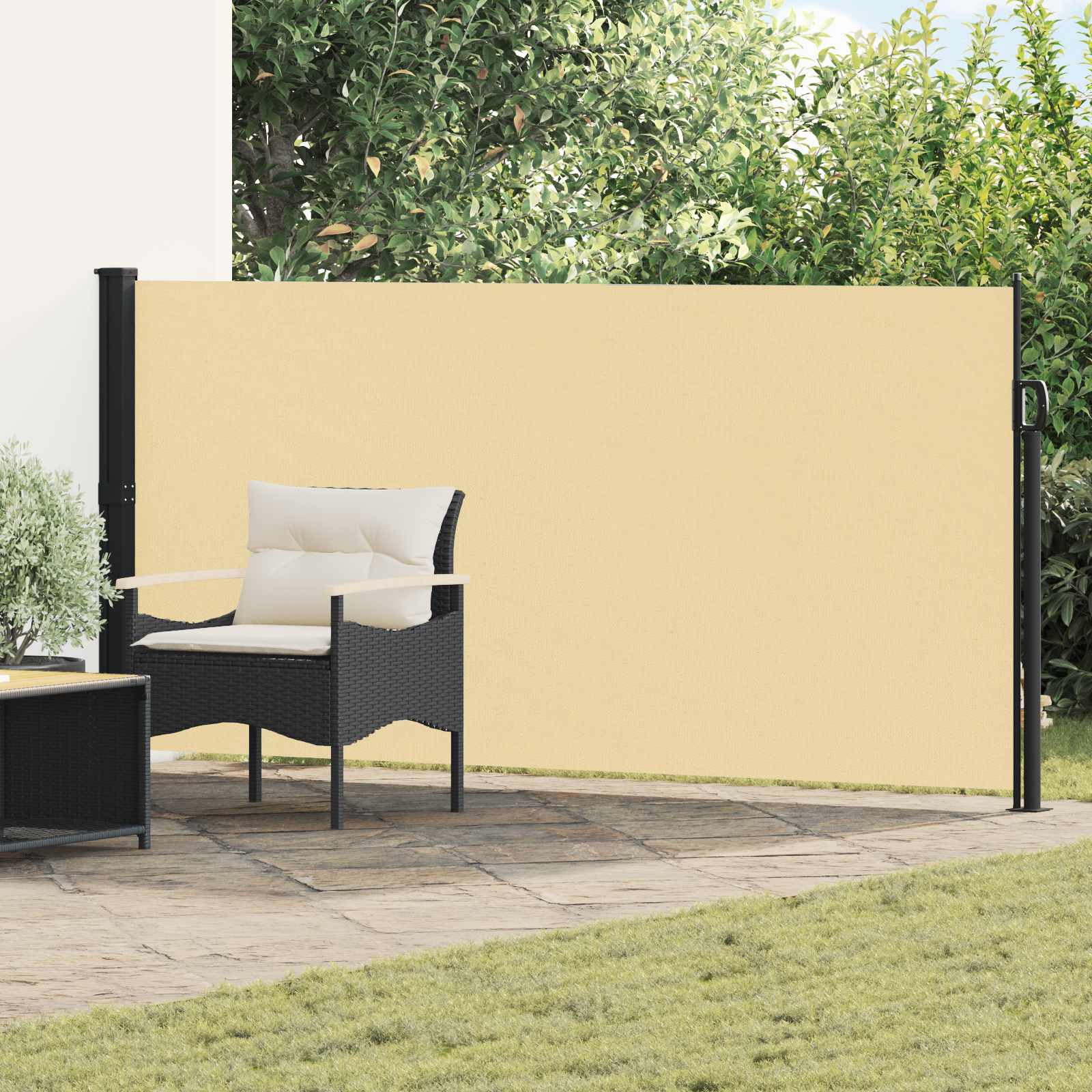 Ausziehbares Seitenmarkise Sand 500 x 140 cm Polyester