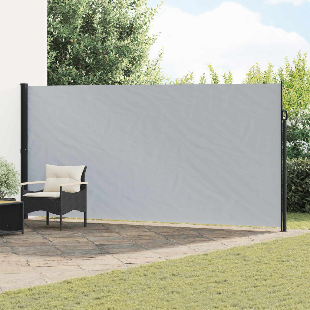 Ausziehbares Seitenmarkise Grau 500 x 220 cm Polyester
