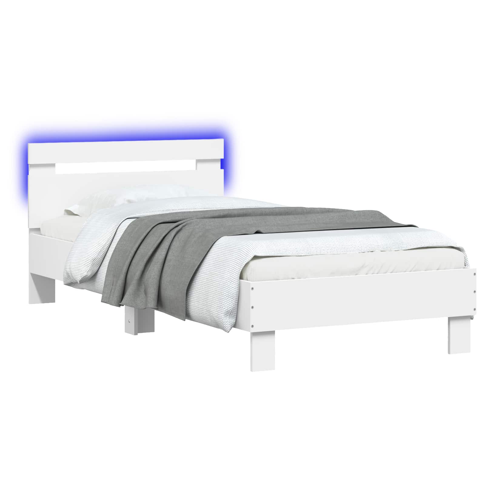 Bettgestell mit LED Weiß 80 x 200 cm Holzwerkstoff