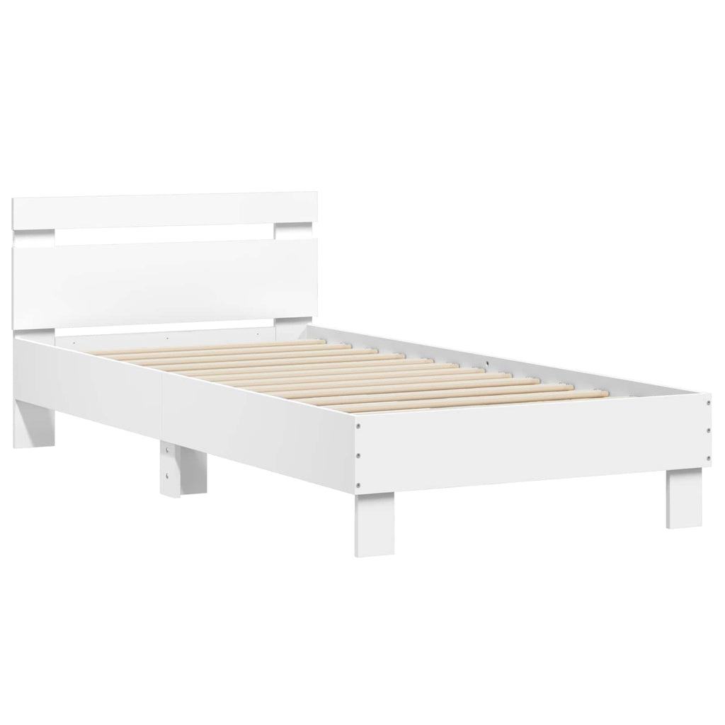 Bettgestell mit LED Weiß 80 x 200 cm Holzwerkstoff