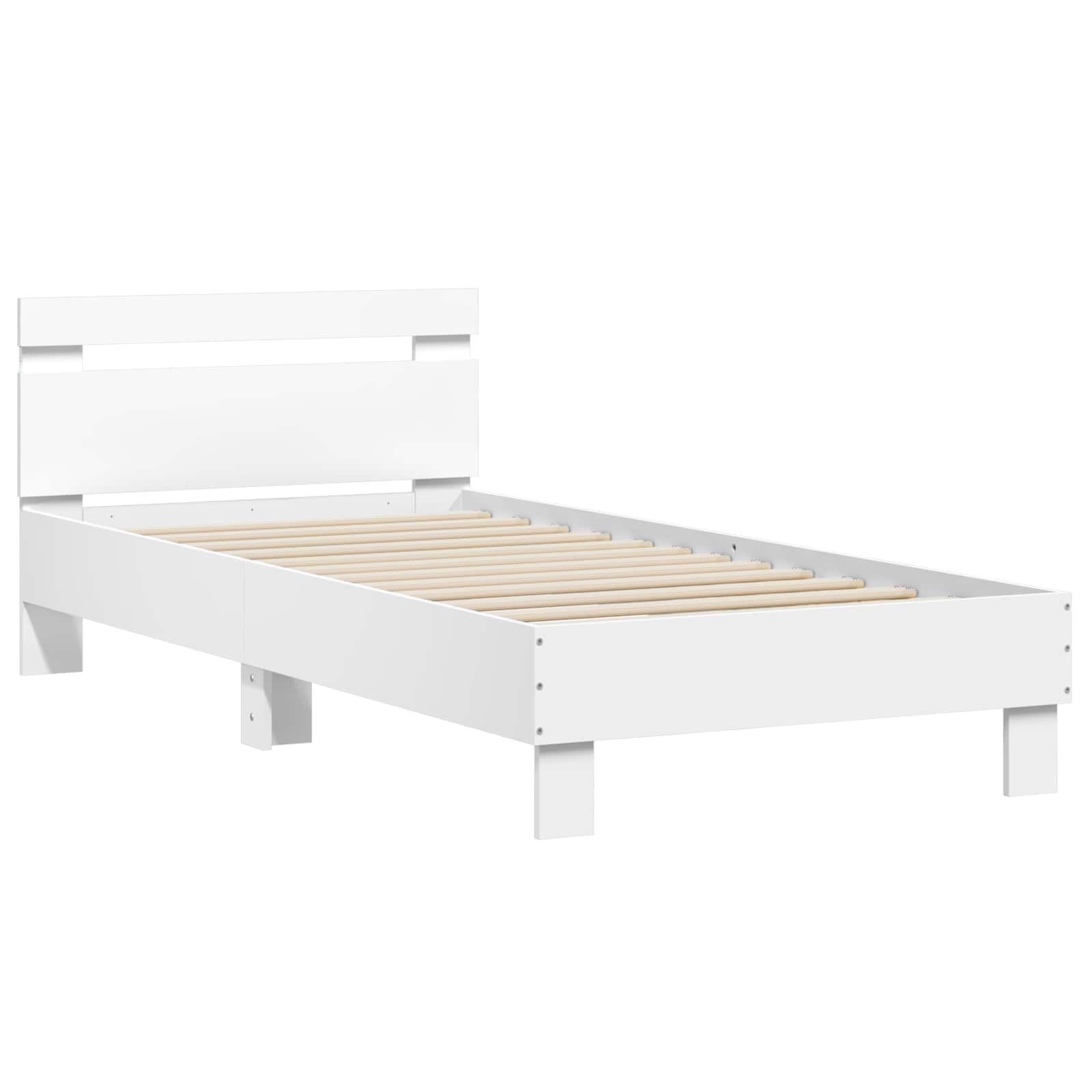 Bettgestell mit LED Weiß 80 x 200 cm Holzwerkstoff