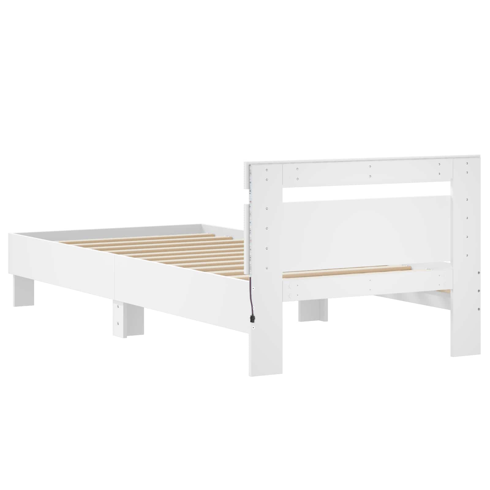 Bettgestell mit LED Weiß 80 x 200 cm Holzwerkstoff
