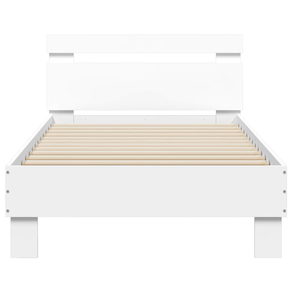Bettgestell mit LED Weiß 80 x 200 cm Holzwerkstoff