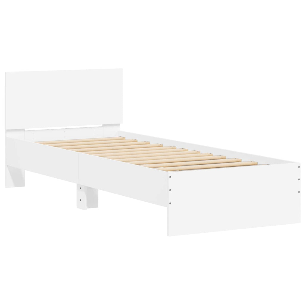 Bettgestell mit LED Weiß 80 x 200 cm Holzwerkstoff