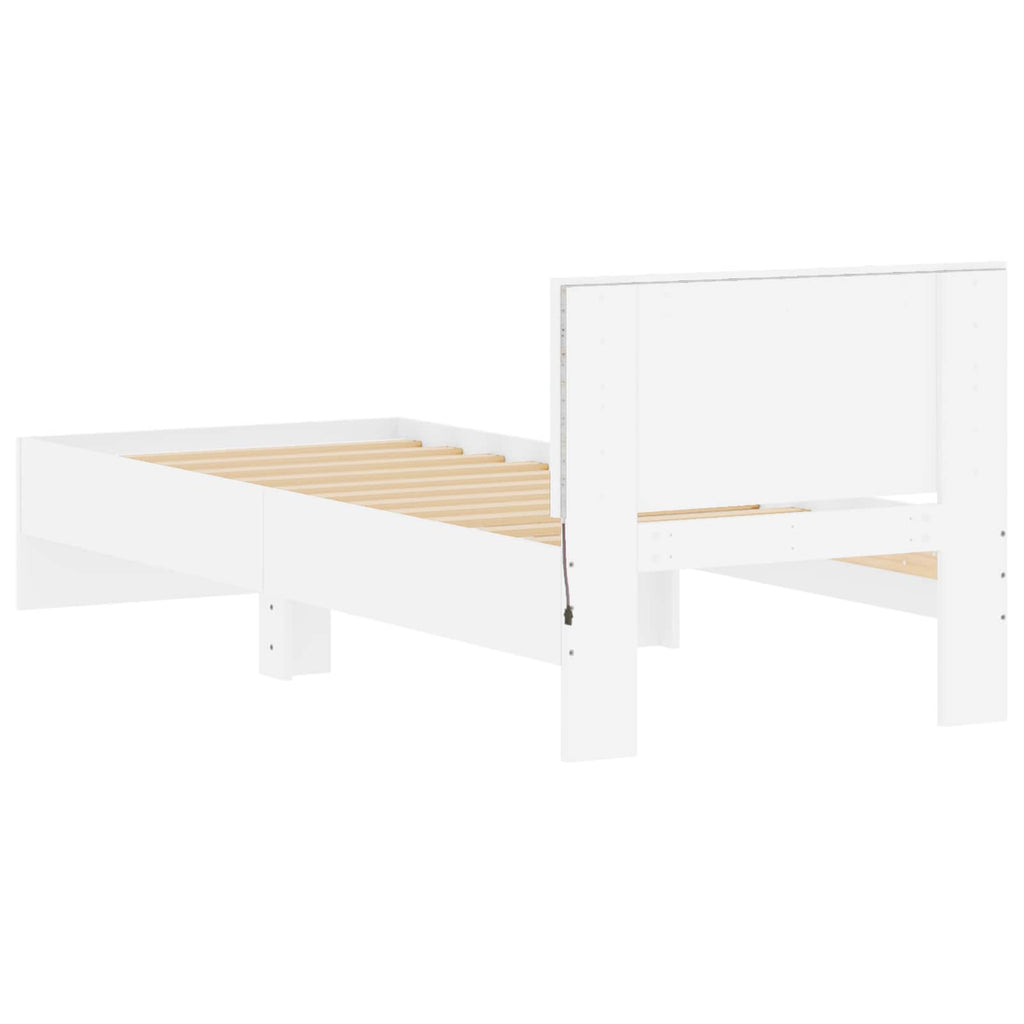 Bettgestell mit LED Weiß 80 x 200 cm Holzwerkstoff