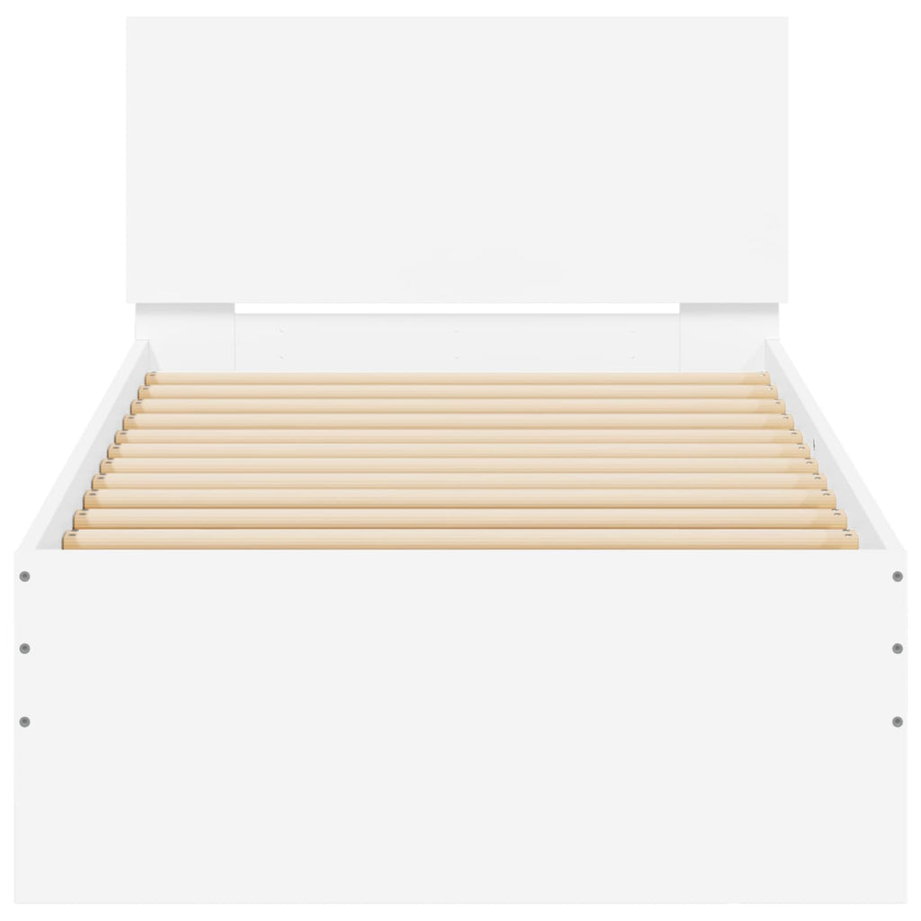 Bettgestell mit LED Weiß 80 x 200 cm Holzwerkstoff
