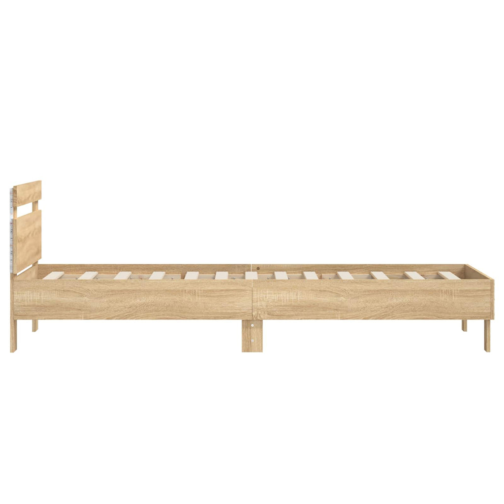 Bettgestell mit LED Sonoma-Eiche 80 x 200 cm Holzwerkstoff