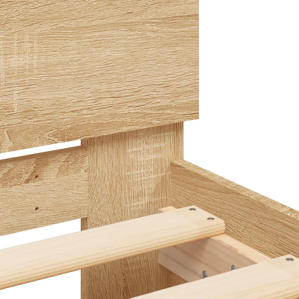 Bettgestell mit LED Sonoma-Eiche 80 x 200 cm Holzwerkstoff