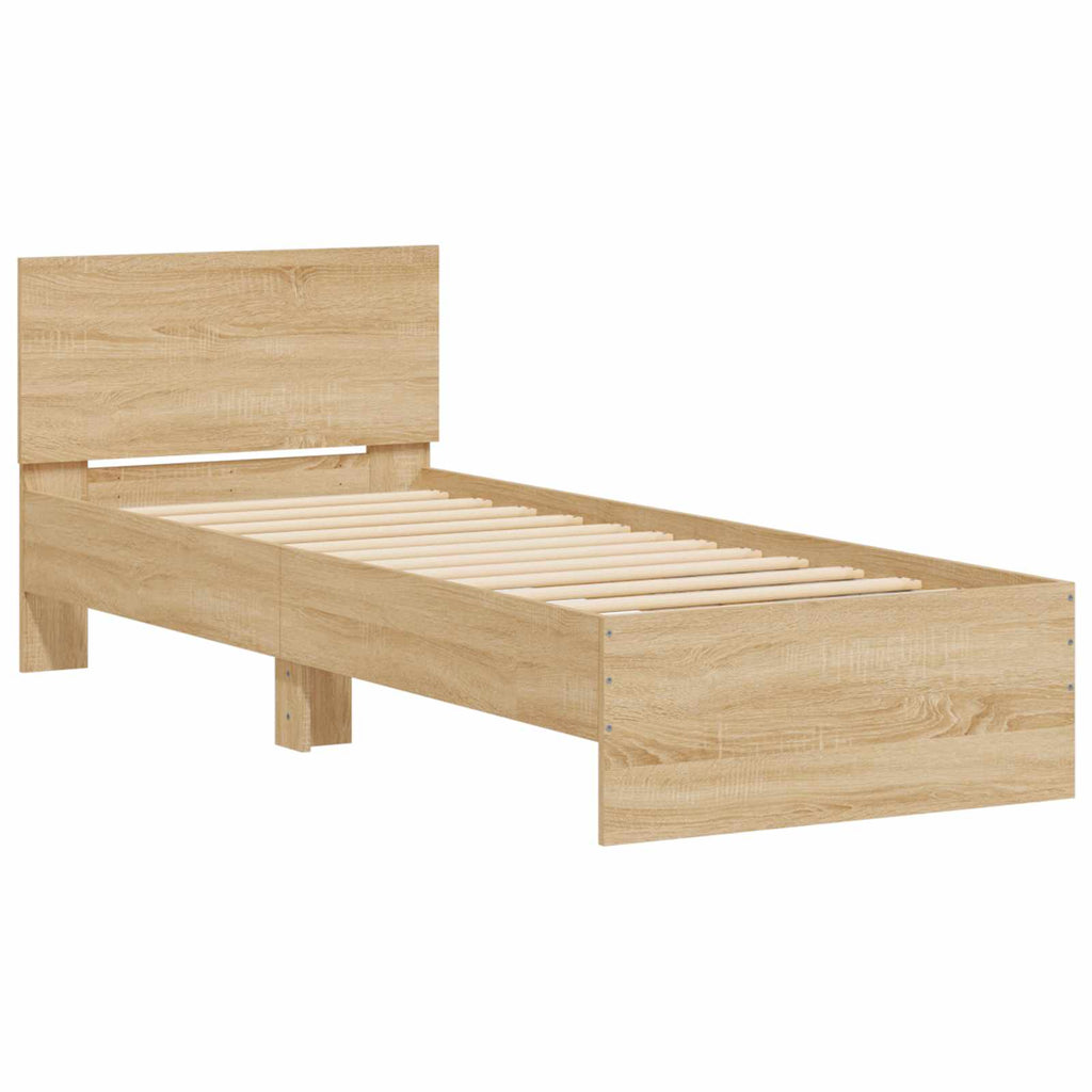 Bettgestell mit LED Sonoma-Eiche 80 x 200 cm Holzwerkstoff