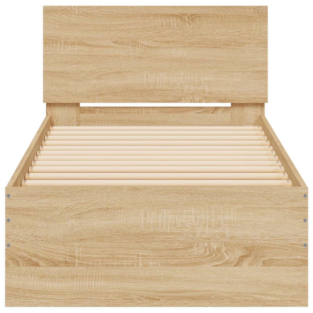 Bettgestell mit LED Sonoma-Eiche 80 x 200 cm Holzwerkstoff