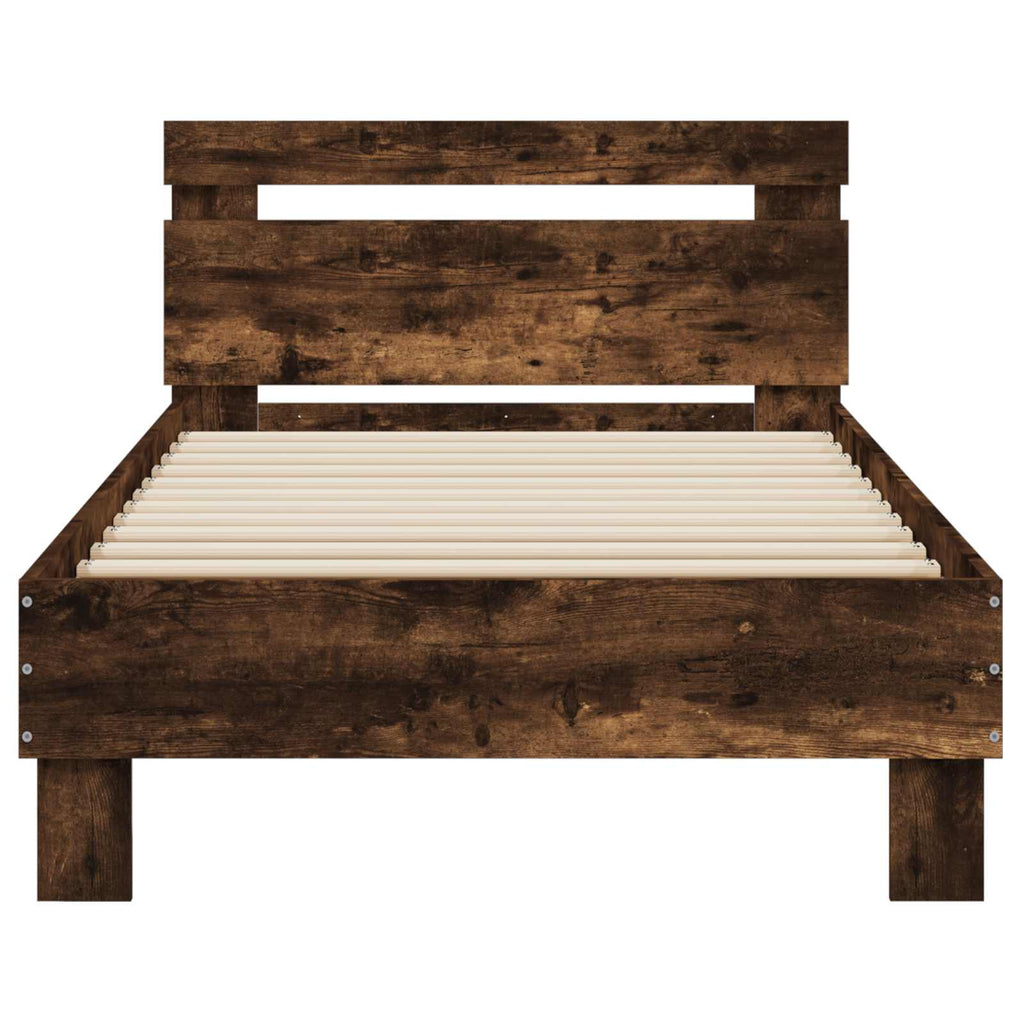 Bettgestell mit LED Geräucherte Eiche 80 x 200 cm Holzwerkstoff