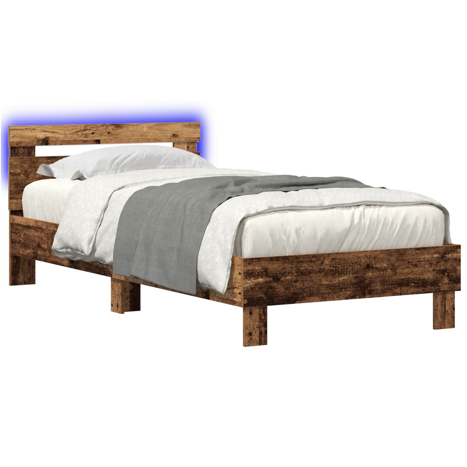 Bettgestell mit LED Altholz 80 x 200 cm Holzwerkstoff