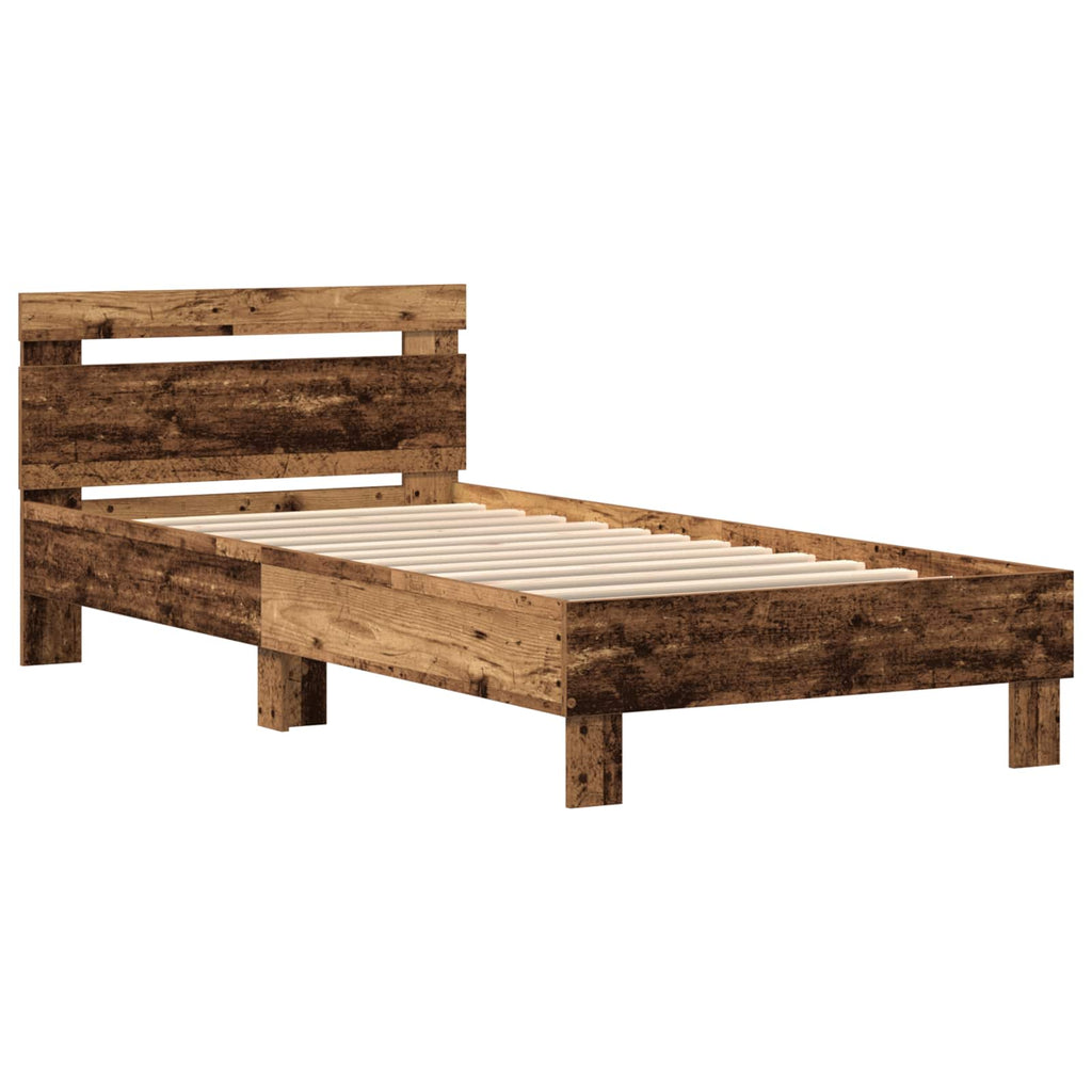 Bettgestell mit LED Altholz 80 x 200 cm Holzwerkstoff