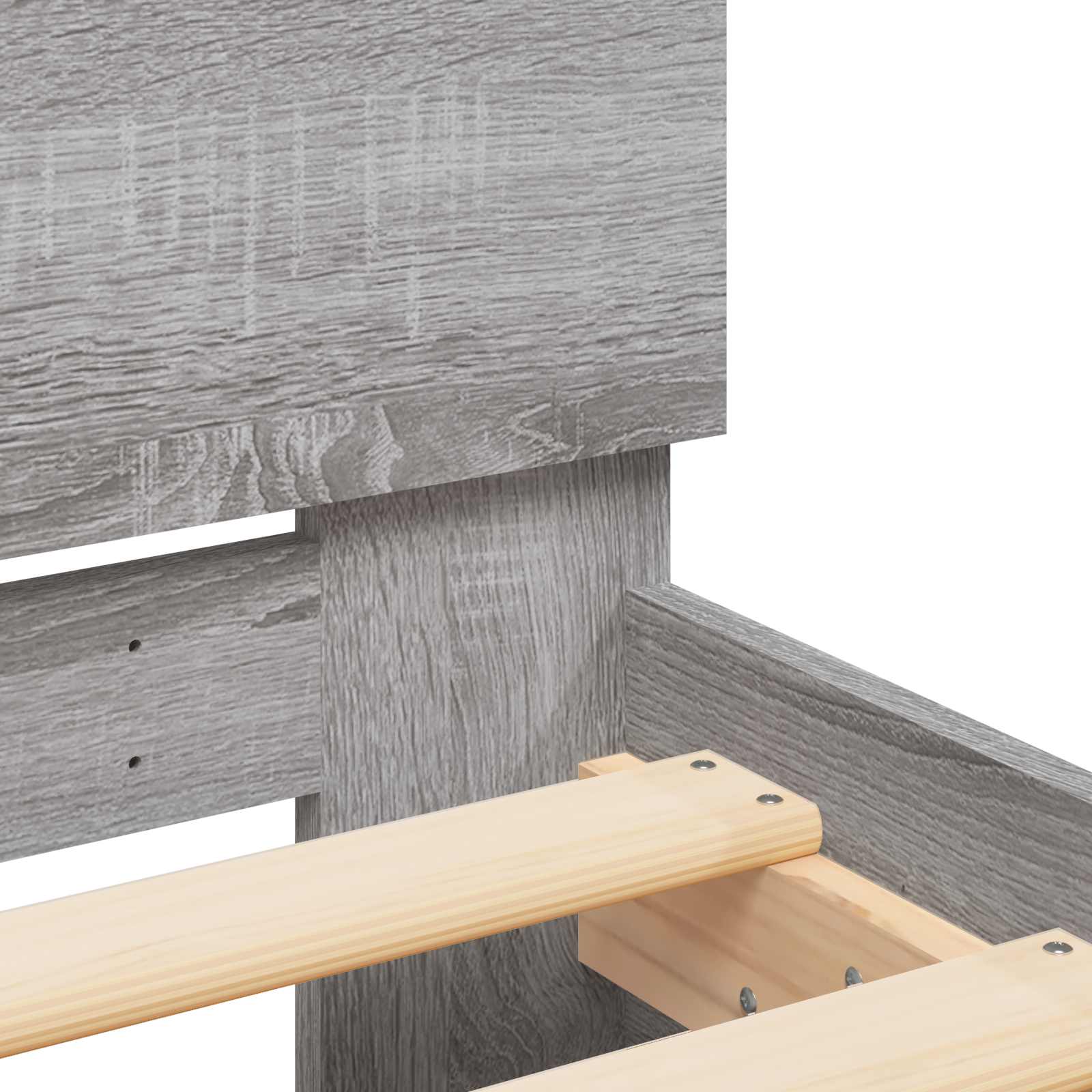 Bettgestell mit LED Grau Sonoma 80 x 200 cm Holzwerkstoff