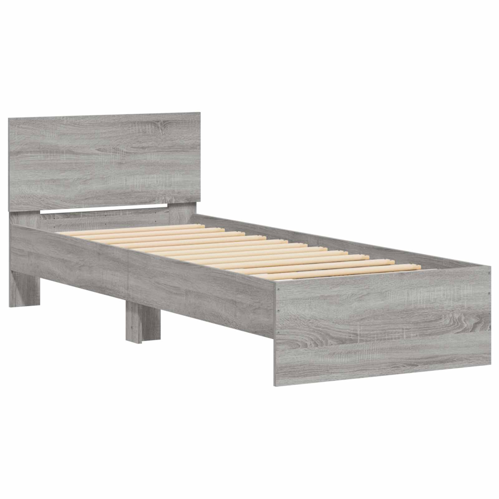 Bettgestell mit LED Grau Sonoma 80 x 200 cm Holzwerkstoff