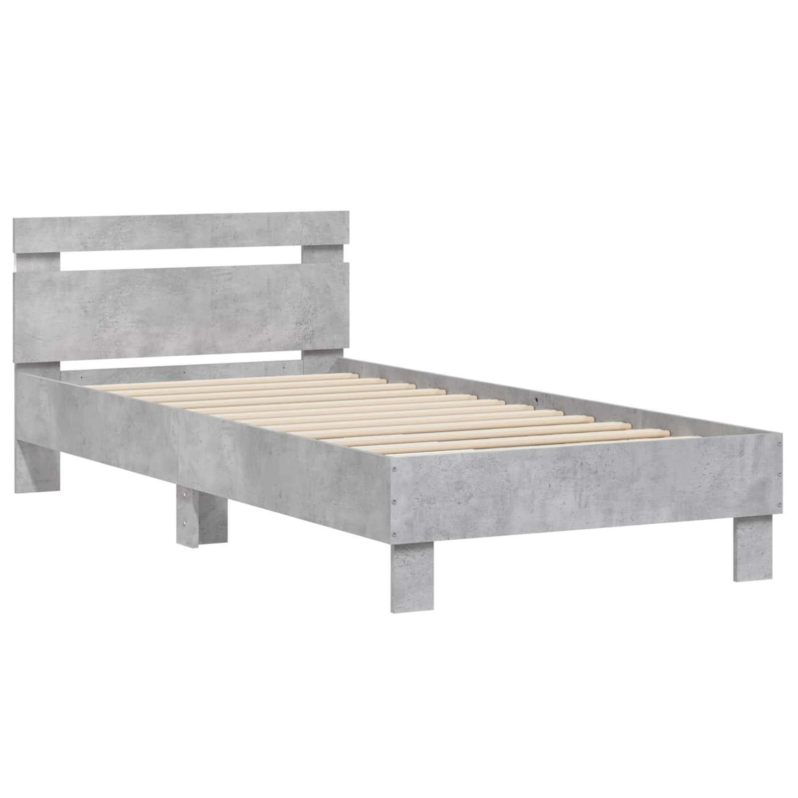Bettgestell mit LED Betongrau 80 x 200 cm Holzwerkstoff