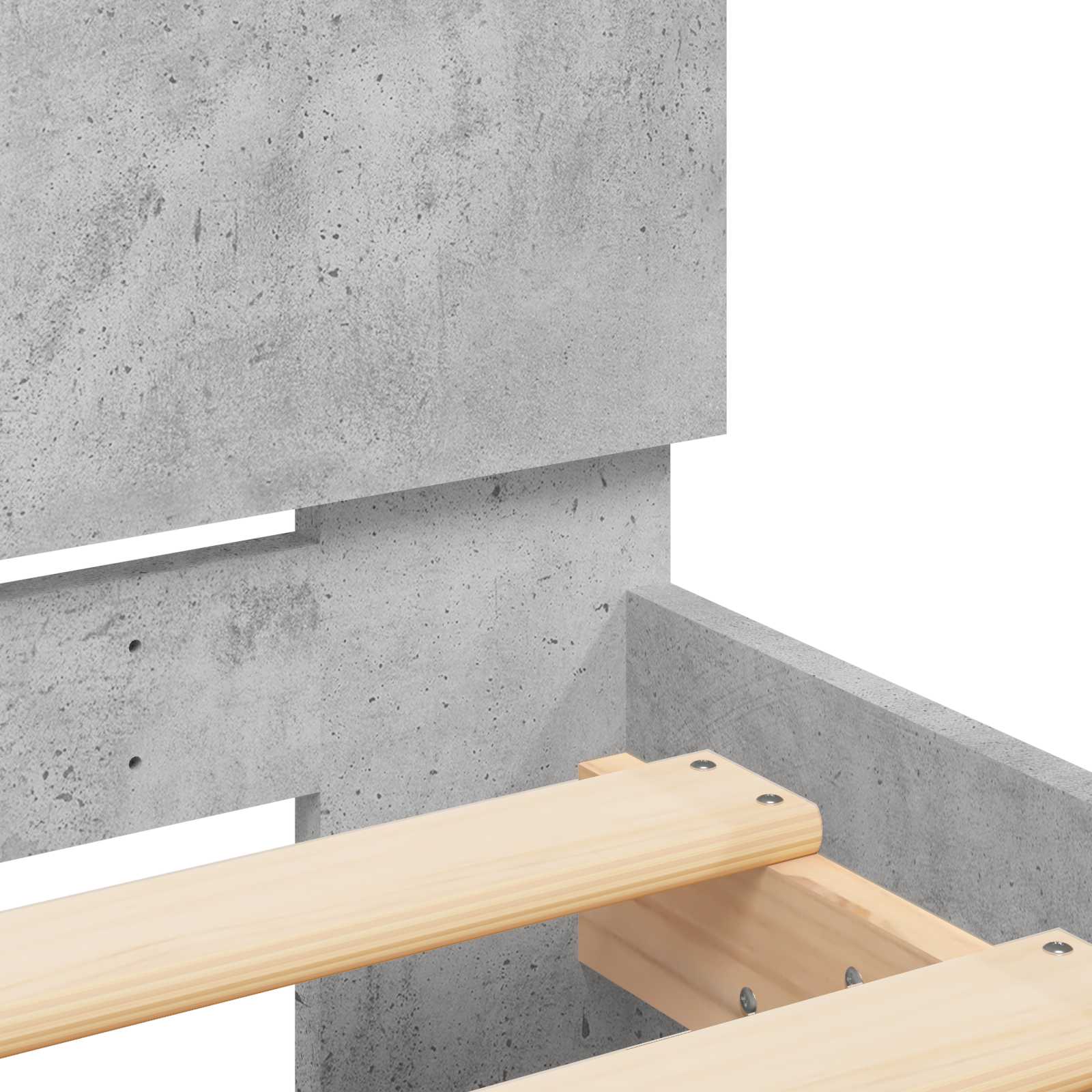 Bettgestell mit LED Betongrau 80 x 200 cm Holzwerkstoff