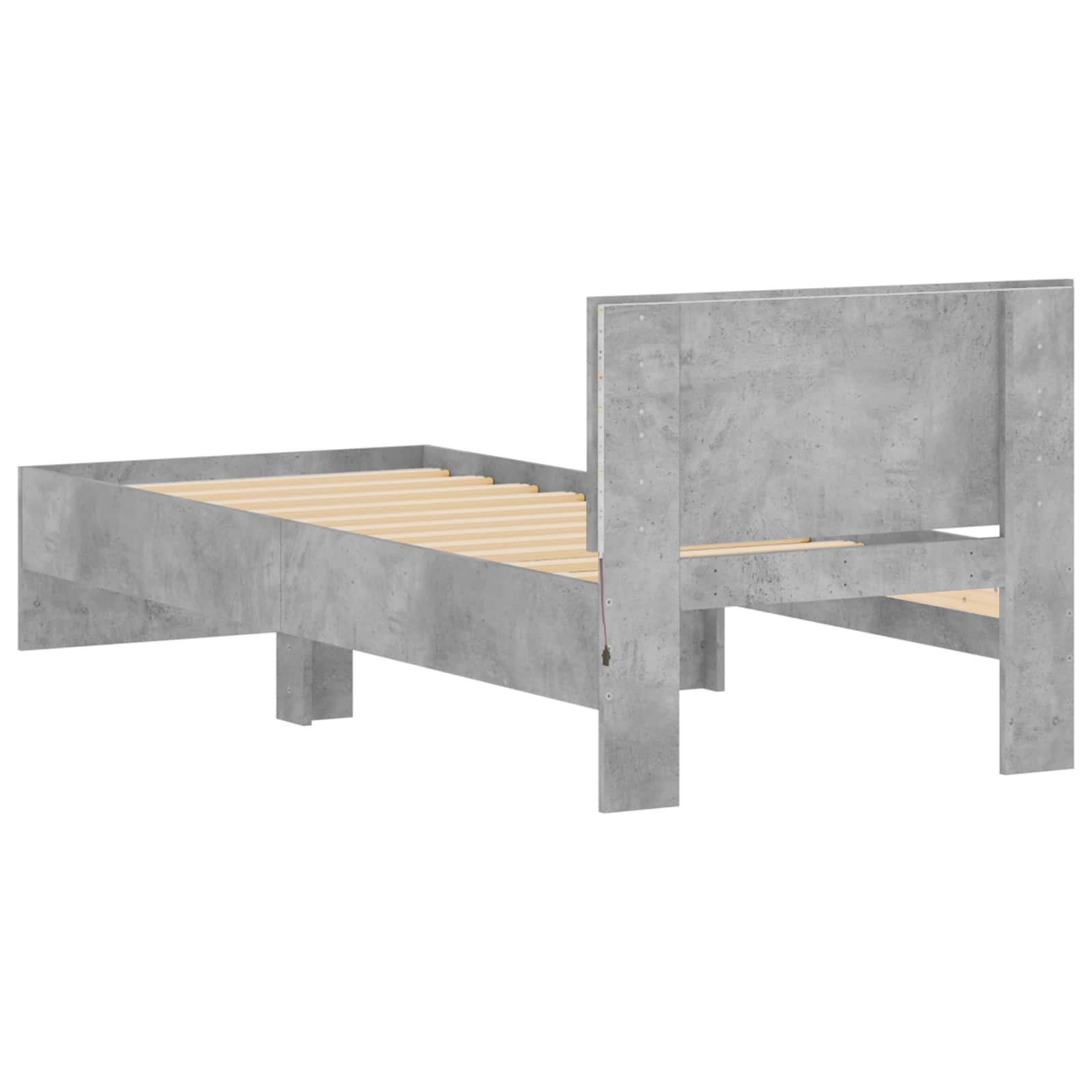 Bettgestell mit LED Betongrau 80 x 200 cm Holzwerkstoff