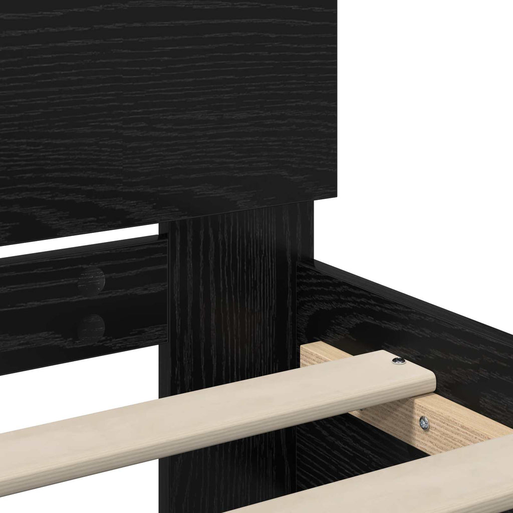 Bettgestell mit LED Schwarze Eiche 80 x 200 cm Holzwerkstoff