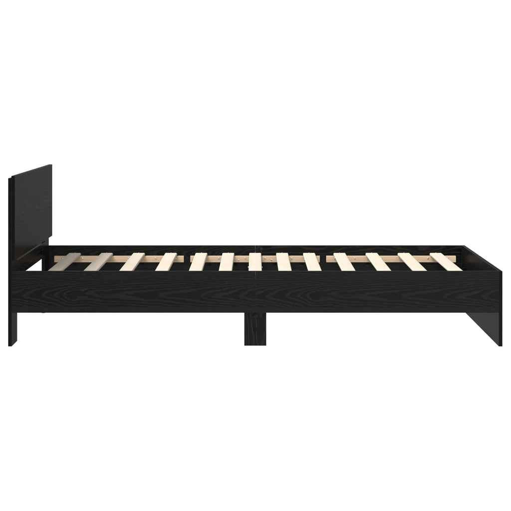 Bettgestell mit LED Schwarze Eiche 80 x 200 cm Holzwerkstoff