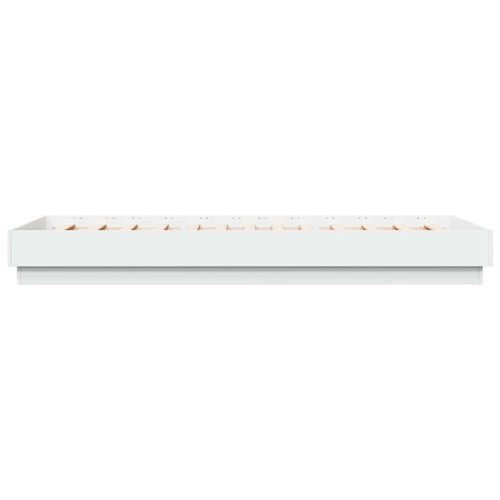 Bettgestell mit LED Weiß 80 x 200 cm Holzwerkstoff