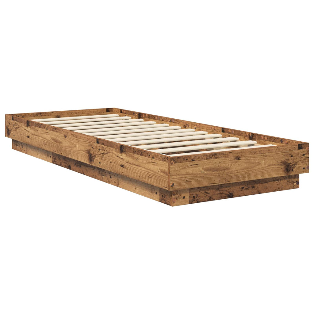 Bettgestell mit LED Altholz 80 x 200 cm Holzwerkstoff
